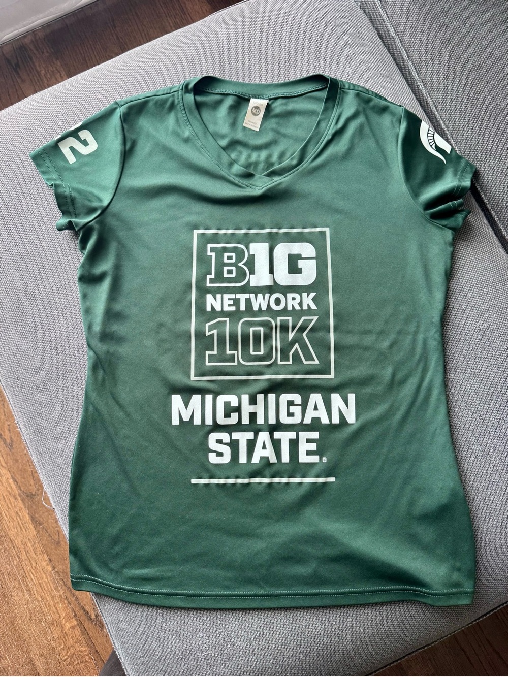 Michigan State Green Women's V-Neck Race Tee